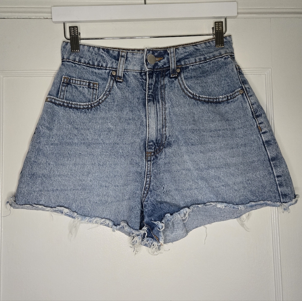 Cotton On High-Rise Flashback Blue Jean Shorts - Women's 4